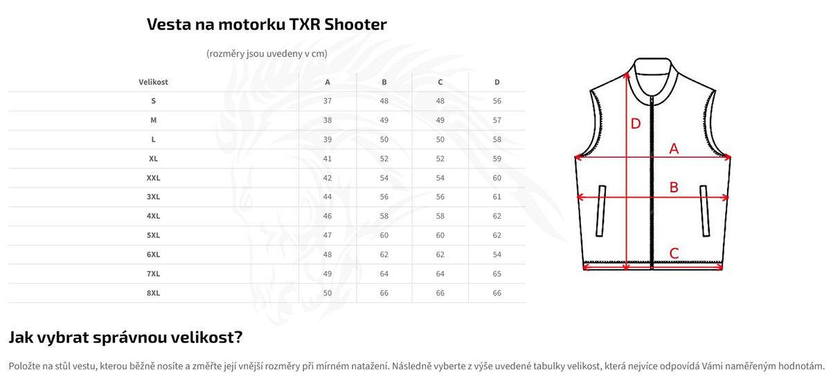 TXR Kožená vesta na motorku Shooter XL